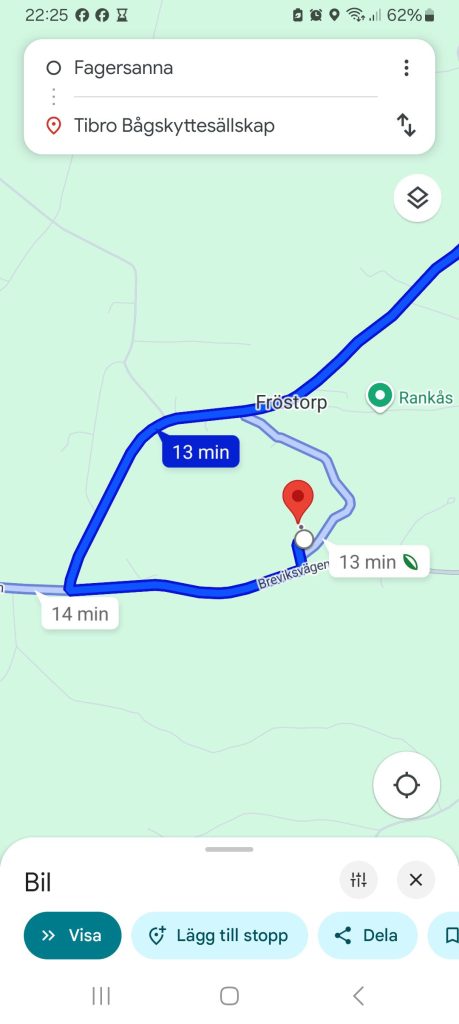 Var noga med att ta den rätta vägen. Inte över Rankås utan den som är mörkt blå på bilden. // Be sure to take the right path. Not over Rankås, but the one that is dark blue in the picture.